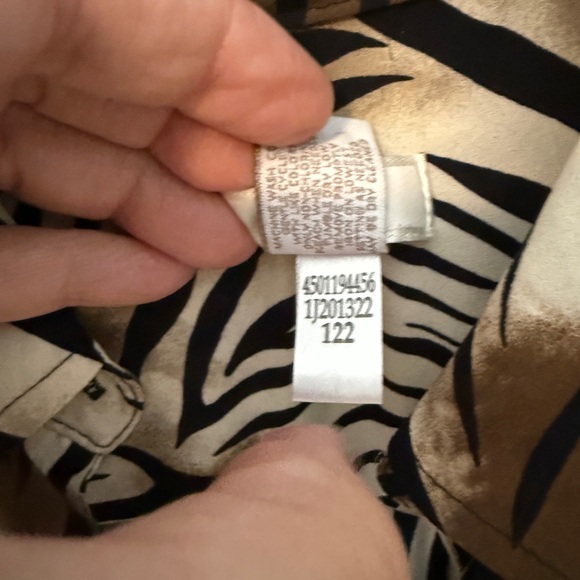 Chico's Black, Brown and Cream Animal Print Button-Down Shirt - Picture 7 of 9